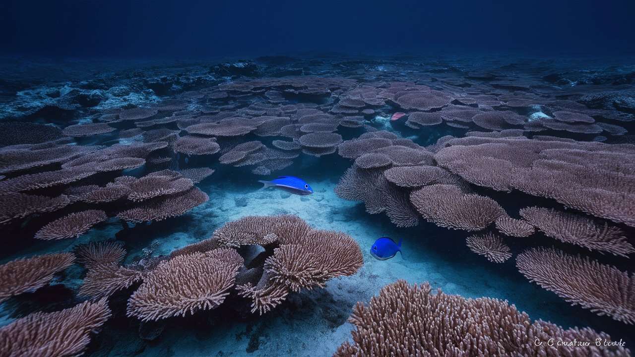 Fondo de escritorio de arrecife de coral generado con IA