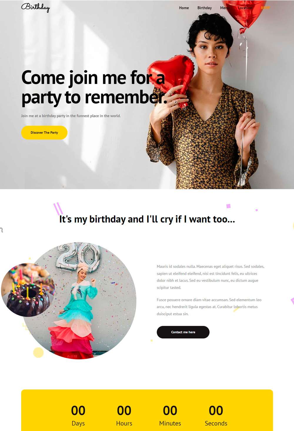 Plantilla para landing page Birthday de NetJet