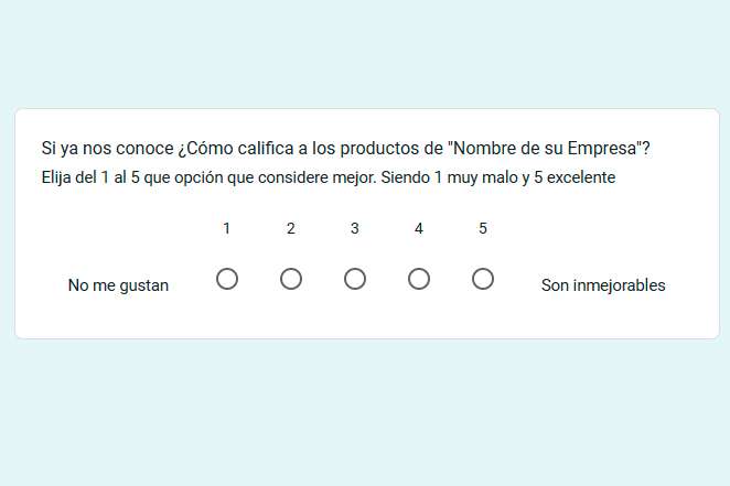 google form pregunta escala lineal